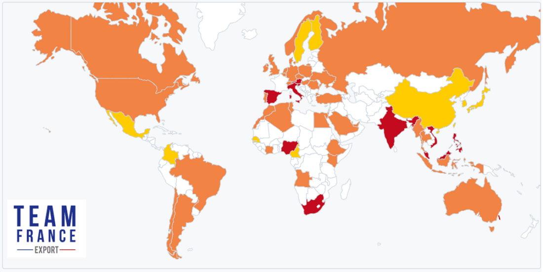 Covid-19 Logistics conditions worldwide. Team France Export