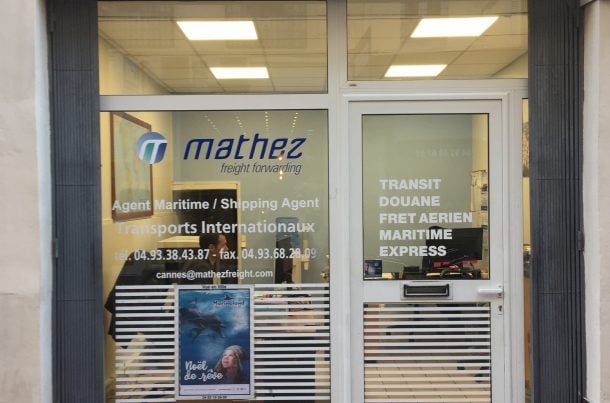 Bureau MATHEZ FREIGHT, au centre ville de Cannes