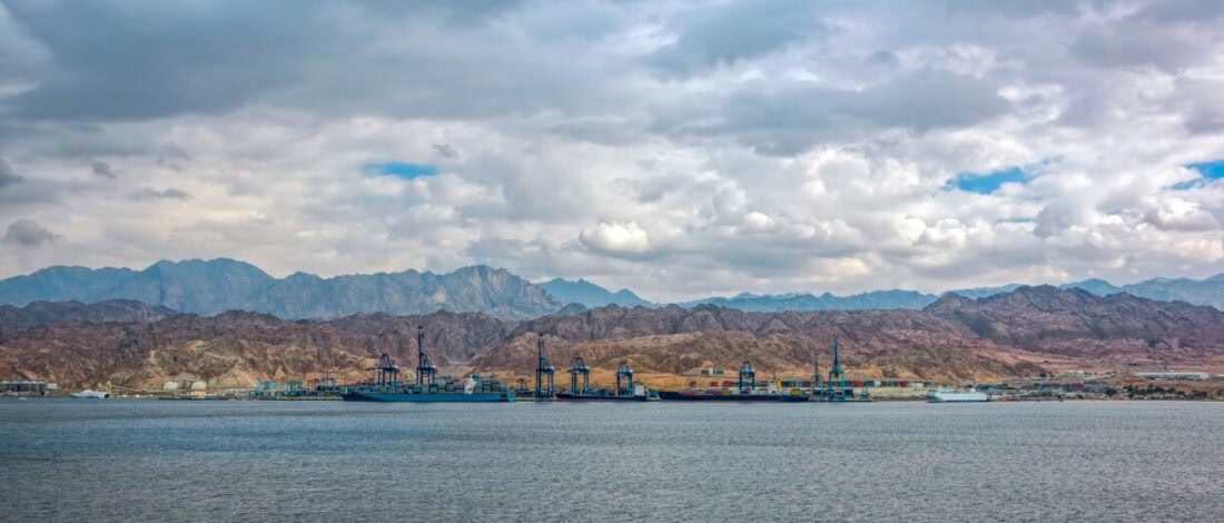 Port on Red Sea rocky coast