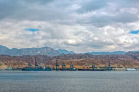 Port on Red Sea rocky coast