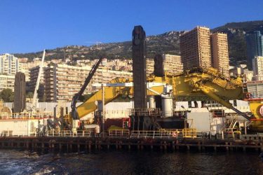 Chantier du tramway, port de Nice