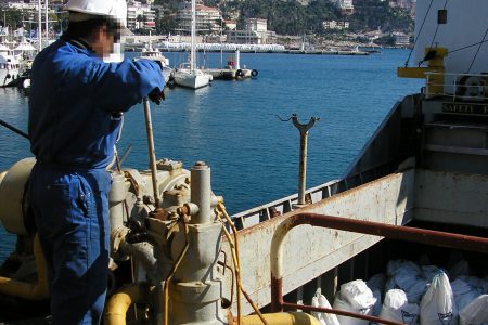 Manutention de big bags, Bregaillon port de Toulon/ la Seyne.