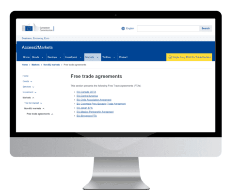 EU Access to Markets - Free Tade Agreements Details