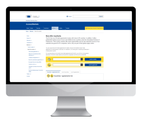 EU Access To Markets - details of free trade agreements per country